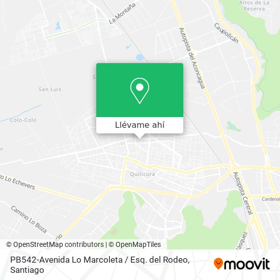 Mapa de PB542-Avenida Lo Marcoleta / Esq. del Rodeo