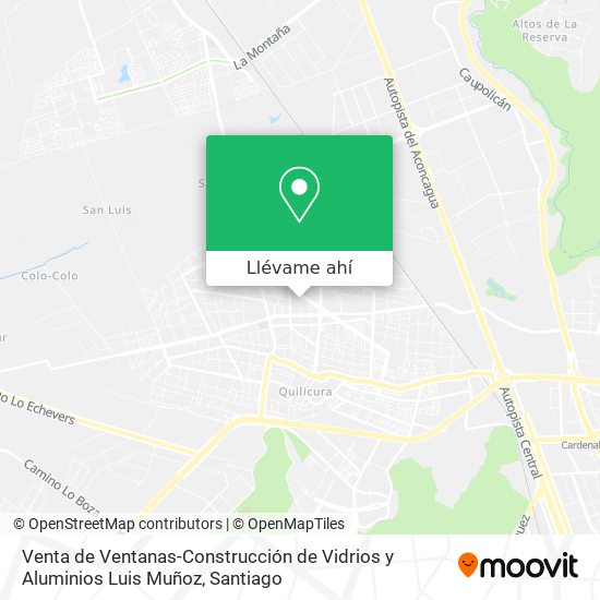 Mapa de Venta de Ventanas-Construcción de Vidrios y Aluminios Luis Muñoz