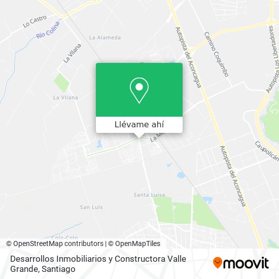 Mapa de Desarrollos Inmobiliarios y Constructora Valle Grande