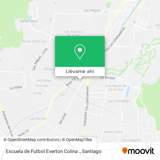 Mapa de Escuela de Futbol Everton Colina .