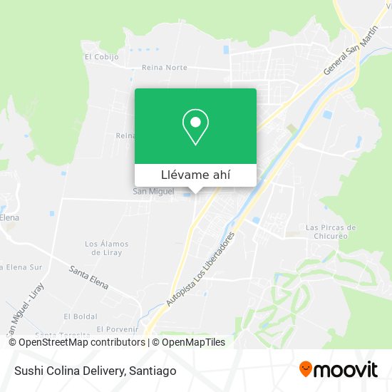 Mapa de Sushi Colina Delivery