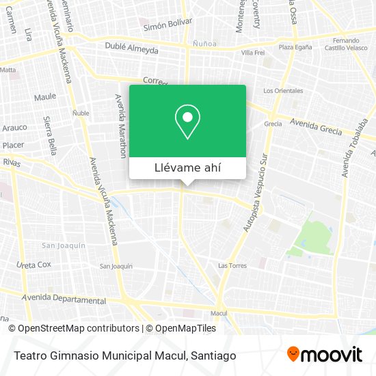 Mapa de Teatro Gimnasio Municipal Macul