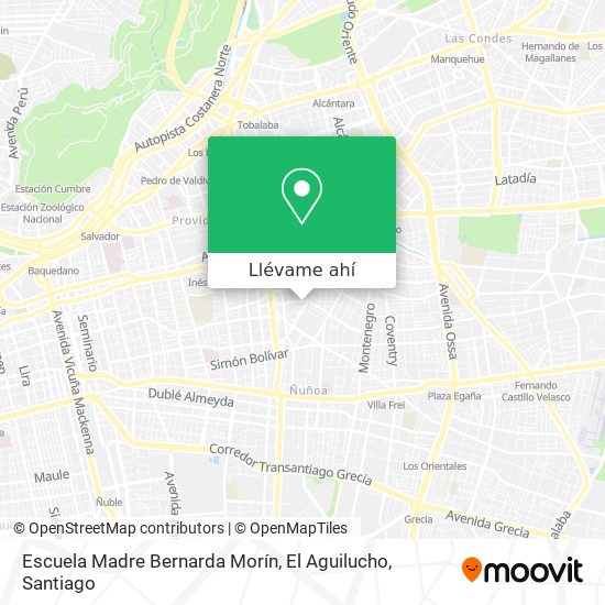 Mapa de Escuela Madre Bernarda Morín, El Aguilucho