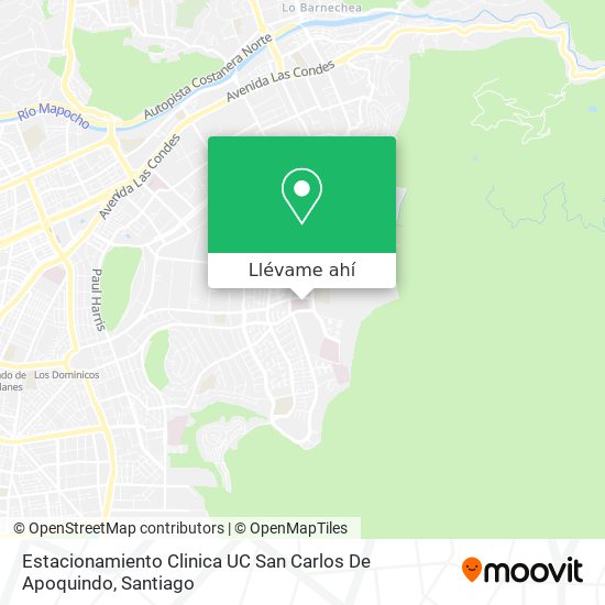 Mapa de Estacionamiento Clinica UC San Carlos De Apoquindo