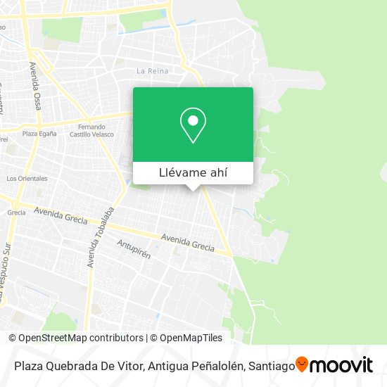 Mapa de Plaza Quebrada De Vitor, Antigua Peñalolén
