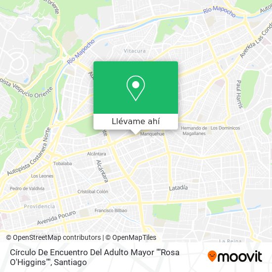 Mapa de Círculo De Encuentro Del Adulto Mayor ""Rosa O'Higgins""