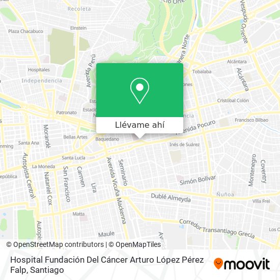 Mapa de Hospital Fundación Del Cáncer Arturo López Pérez Falp