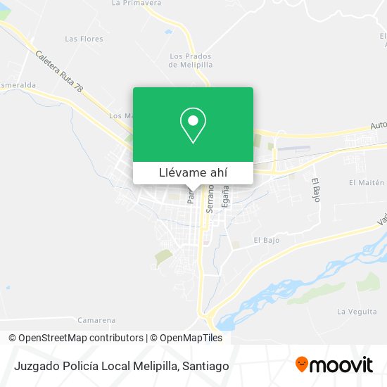 Mapa de Juzgado Policía Local Melipilla