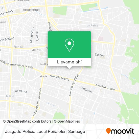 Mapa de Juzgado Policía Local Peñalolén