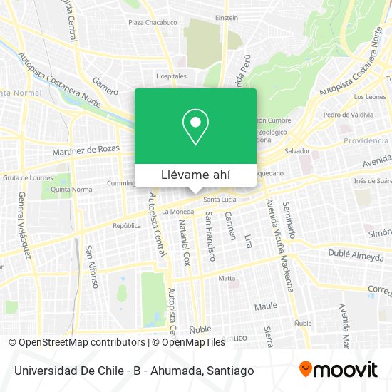 Mapa de Universidad De Chile - B - Ahumada