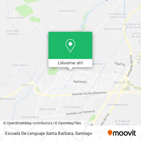 Mapa de Escuela De Lenguaje Santa Barbara