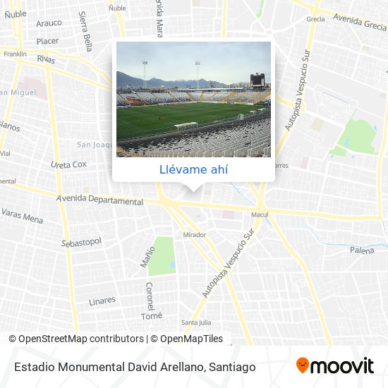 Mapa de Estadio Monumental David Arellano