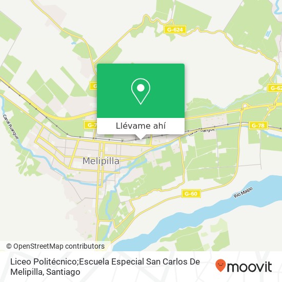 Mapa de Liceo Politécnico;Escuela Especial San Carlos De Melipilla