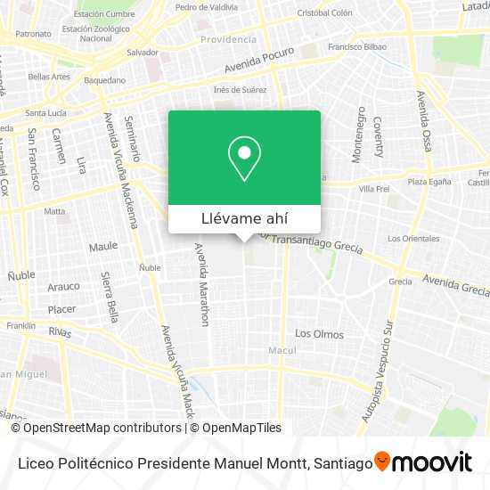 Mapa de Liceo Politécnico Presidente Manuel Montt
