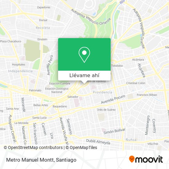 Mapa de Metro Manuel Montt