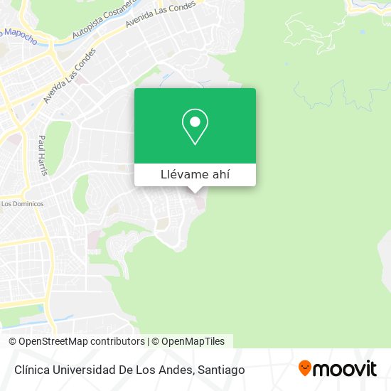 Mapa de Clínica Universidad De Los Andes