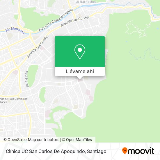 Mapa de Clínica UC San Carlos De Apoquindo