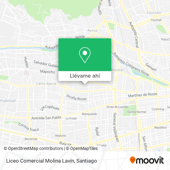 Mapa de Liceo Comercial Molina Lavín