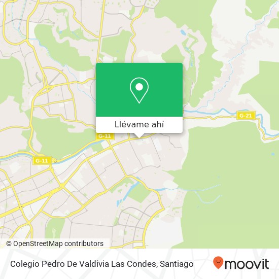 Mapa de Colegio Pedro De Valdivia Las Condes