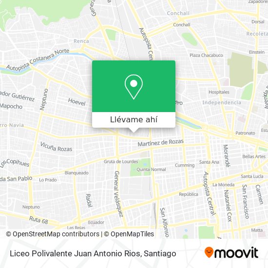 Mapa de Liceo Polivalente Juan Antonio Rios