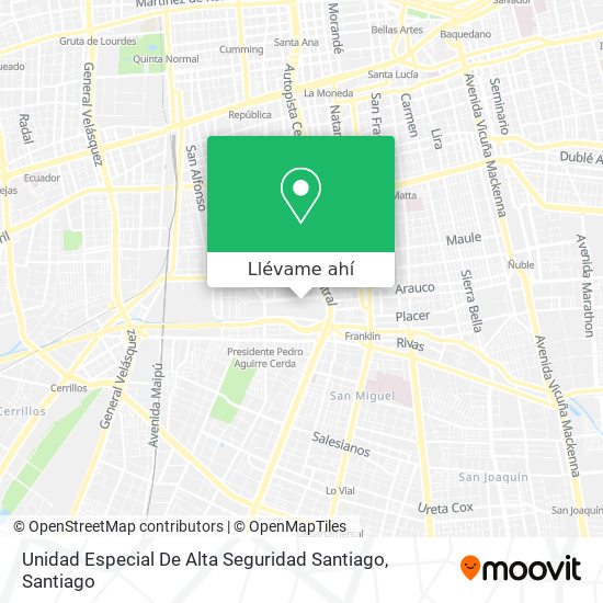 Mapa de Unidad Especial De Alta Seguridad Santiago
