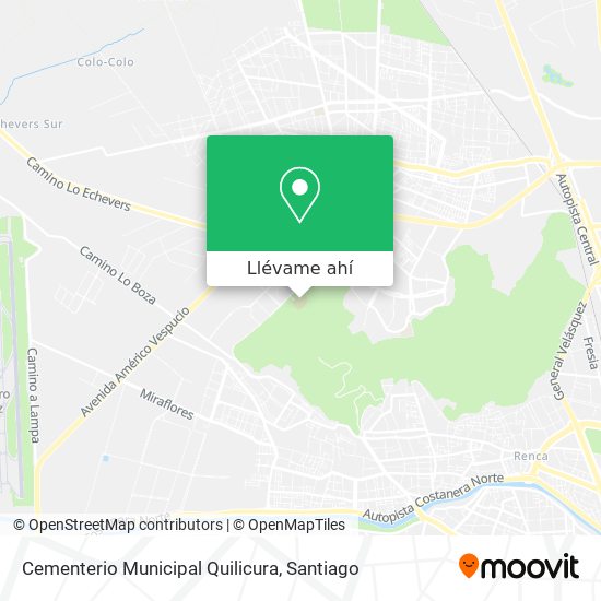 Mapa de Cementerio Municipal Quilicura