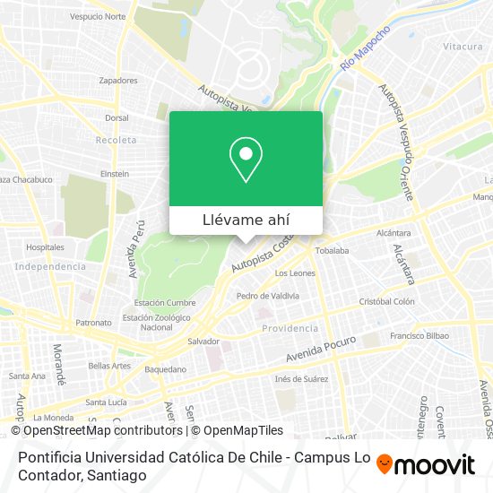 Mapa de Pontificia Universidad Católica De Chile - Campus Lo Contador