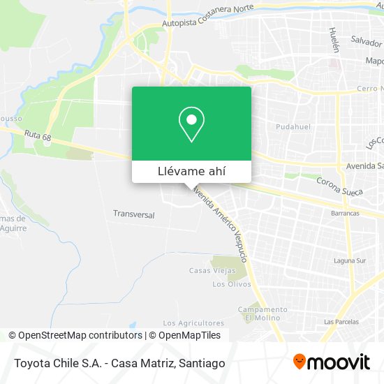 Mapa de Toyota Chile S.A. - Casa Matriz