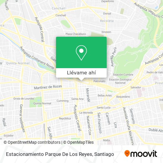 Mapa de Estacionamiento Parque De Los Reyes