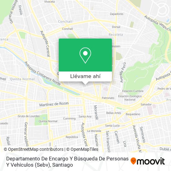 Mapa de Departamento De Encargo Y Búsqueda De Personas Y Vehículos (Sebv)