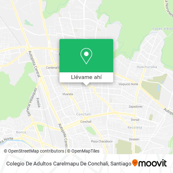 Mapa de Colegio De Adultos Carelmapu De Conchali