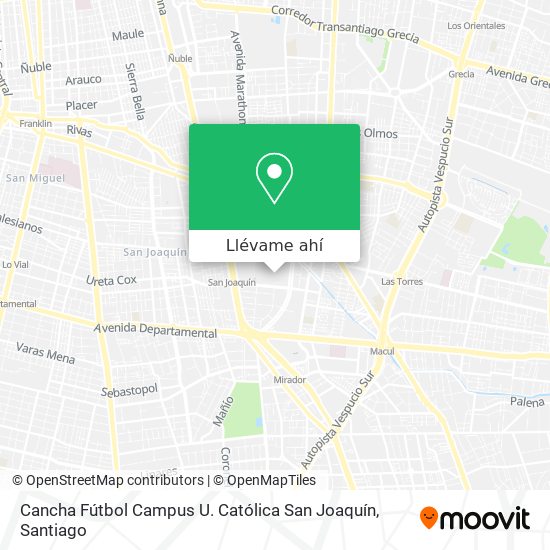 Mapa de Cancha Fútbol Campus U. Católica San Joaquín