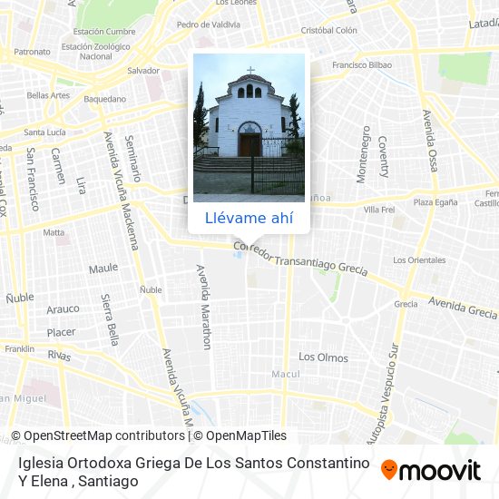 Cómo llegar a Iglesia Ortodoxa Griega De Los Santos Constantino Y Elena en  Ñuñoa en Metro o Micro?