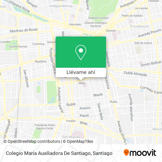 Mapa de Colegio Maria Auxiliadora De Santiago