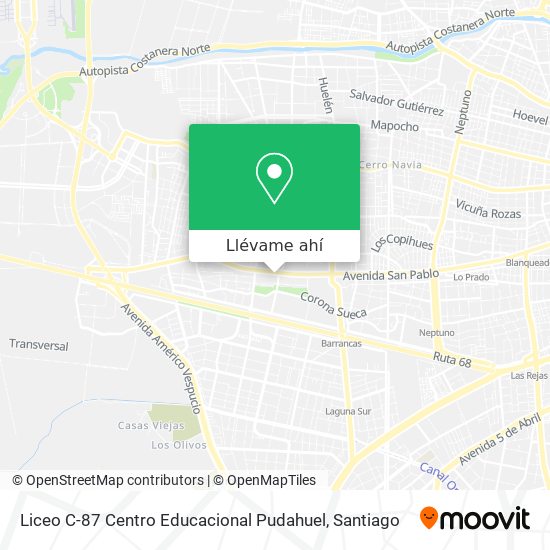 Mapa de Liceo C-87 Centro Educacional Pudahuel