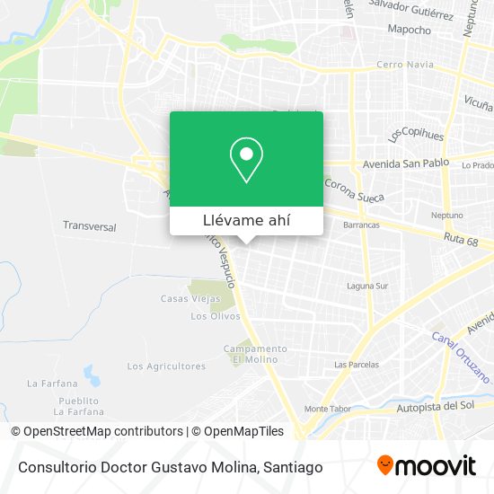 Mapa de Consultorio Doctor Gustavo Molina