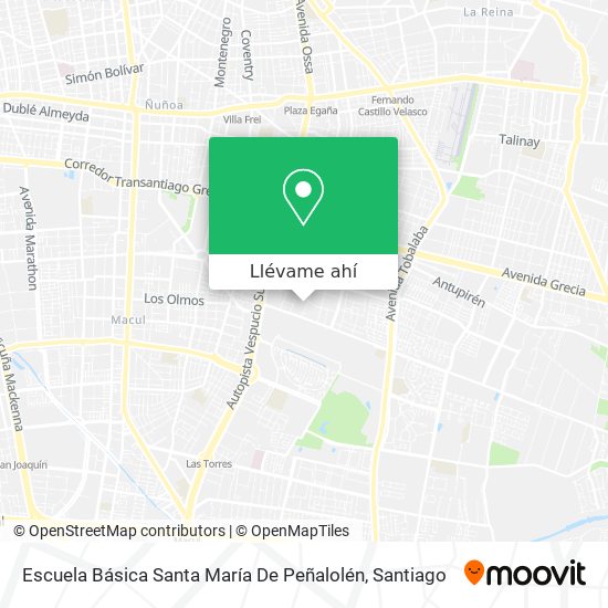 Mapa de Escuela Básica Santa María De Peñalolén