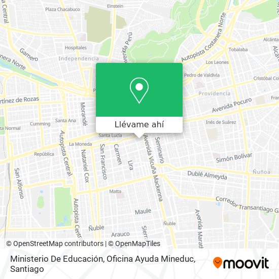 Mapa de Ministerio De Educación, Oficina Ayuda Mineduc