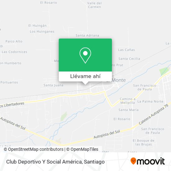 Mapa de Club Deportivo Y Social América