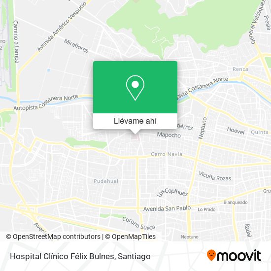 Mapa de Hospital Clínico Félix Bulnes