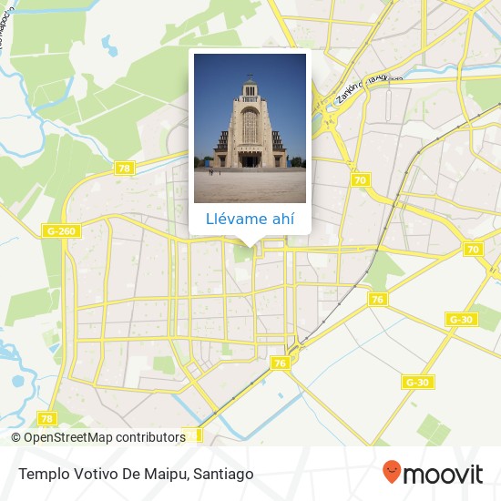 Mapa de Templo Votivo De Maipu
