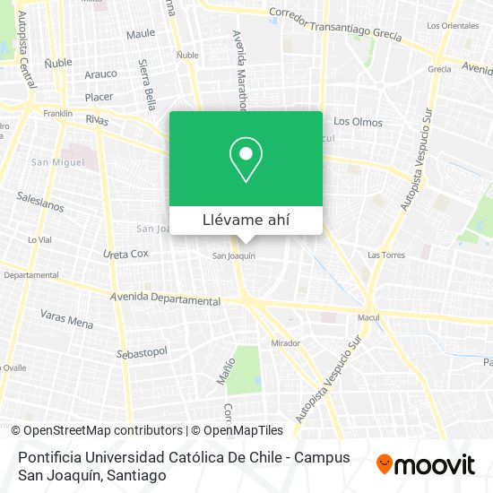 Mapa de Pontificia Universidad Católica De Chile - Campus San Joaquín