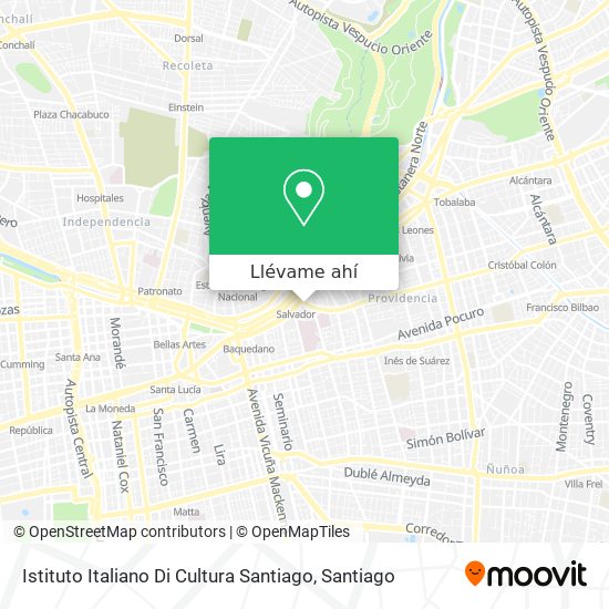 Mapa de Istituto Italiano Di Cultura Santiago