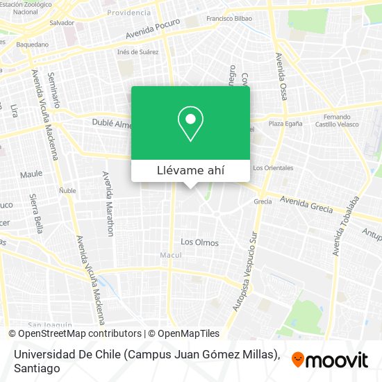 Mapa de Universidad De Chile (Campus Juan Gómez Millas)