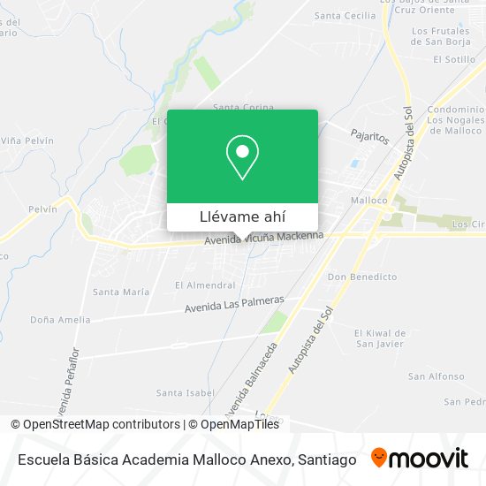 Mapa de Escuela Básica Academia Malloco Anexo