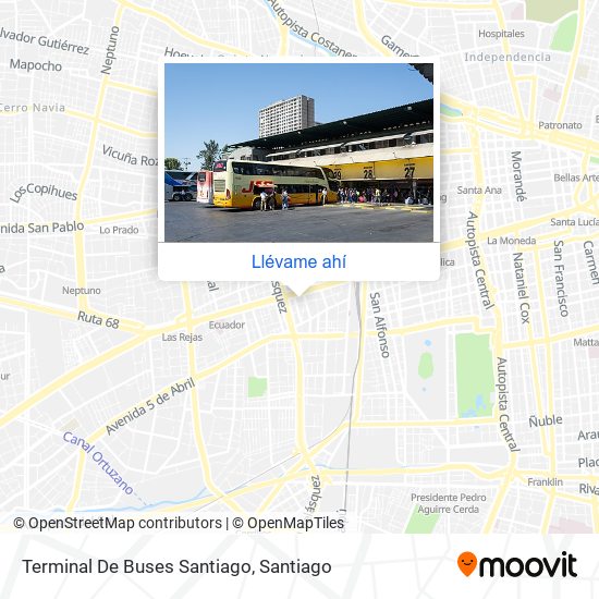 Mapa de Terminal De Buses Santiago