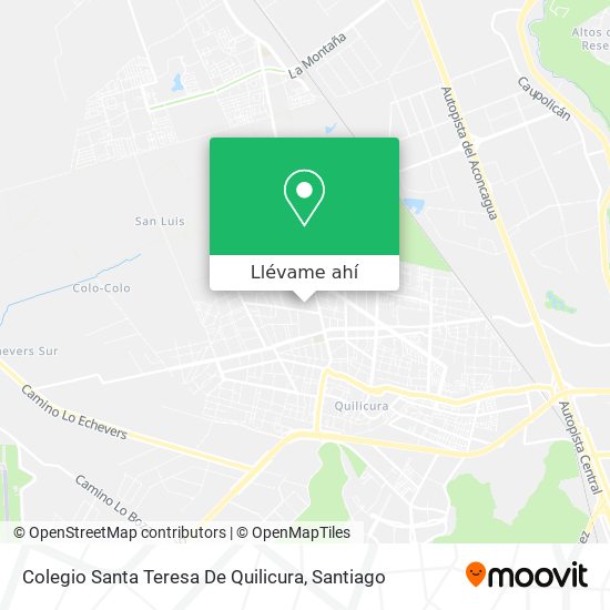 Mapa de Colegio Santa Teresa De Quilicura