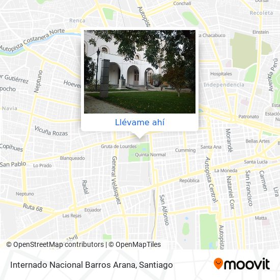 Mapa de Internado Nacional Barros Arana
