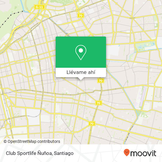 Mapa de Club Sportlife Ñuñoa