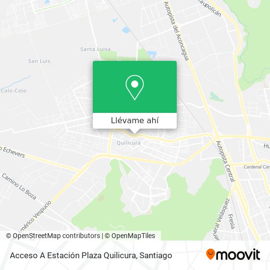 Mapa de Acceso A Estación Plaza Quilicura